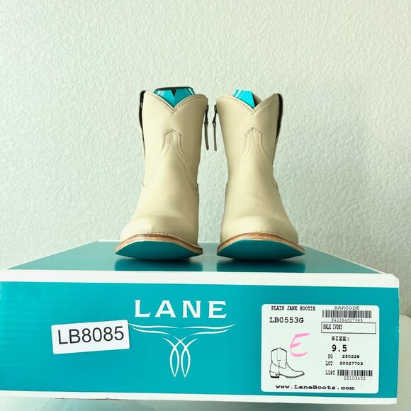 Lane PLAIN JANE Womens Cowboy Bootie 9.5 Pale Ivory Western Cowgirl Ankle Boot - Picture 10 of 11